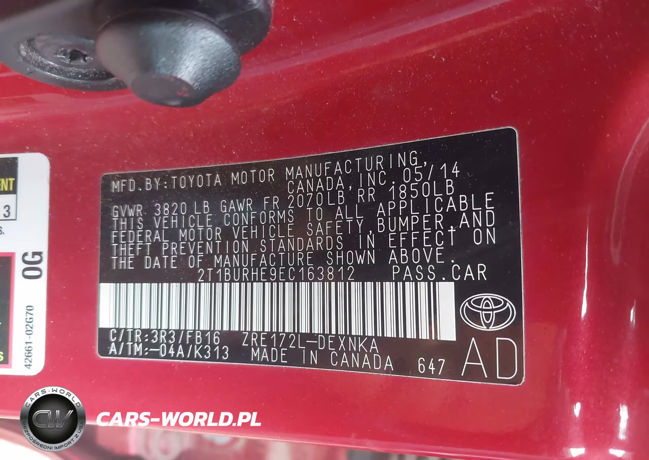 2014 Toyota Corolla Le VIN:2T1BURHE9EC163812 - 9