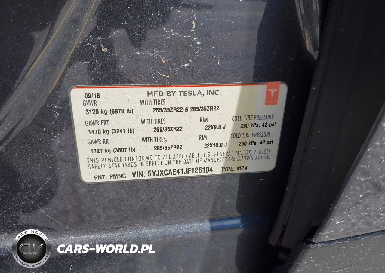 2018 Tesla Model X 100D-75D-P100D VIN:5YJXCAE41JF126104 - 9