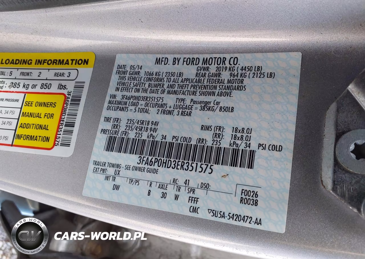 2014 Ford Fusion Se VIN:3FA6P0HD3ER351575 - 9