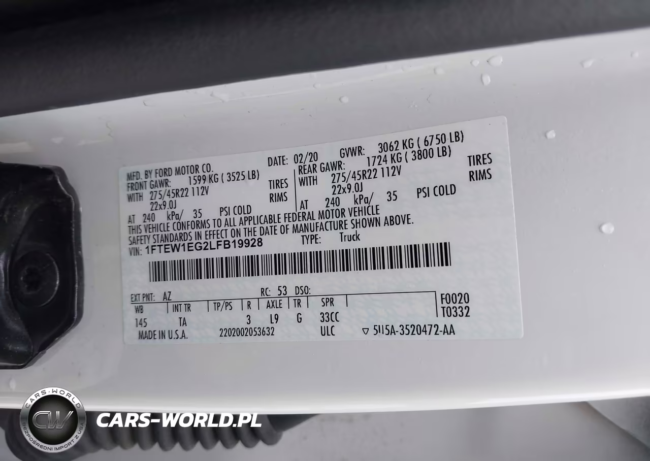 2020 Ford F-150 Limited VIN:1FTEW1EG2LFB19928 - 9