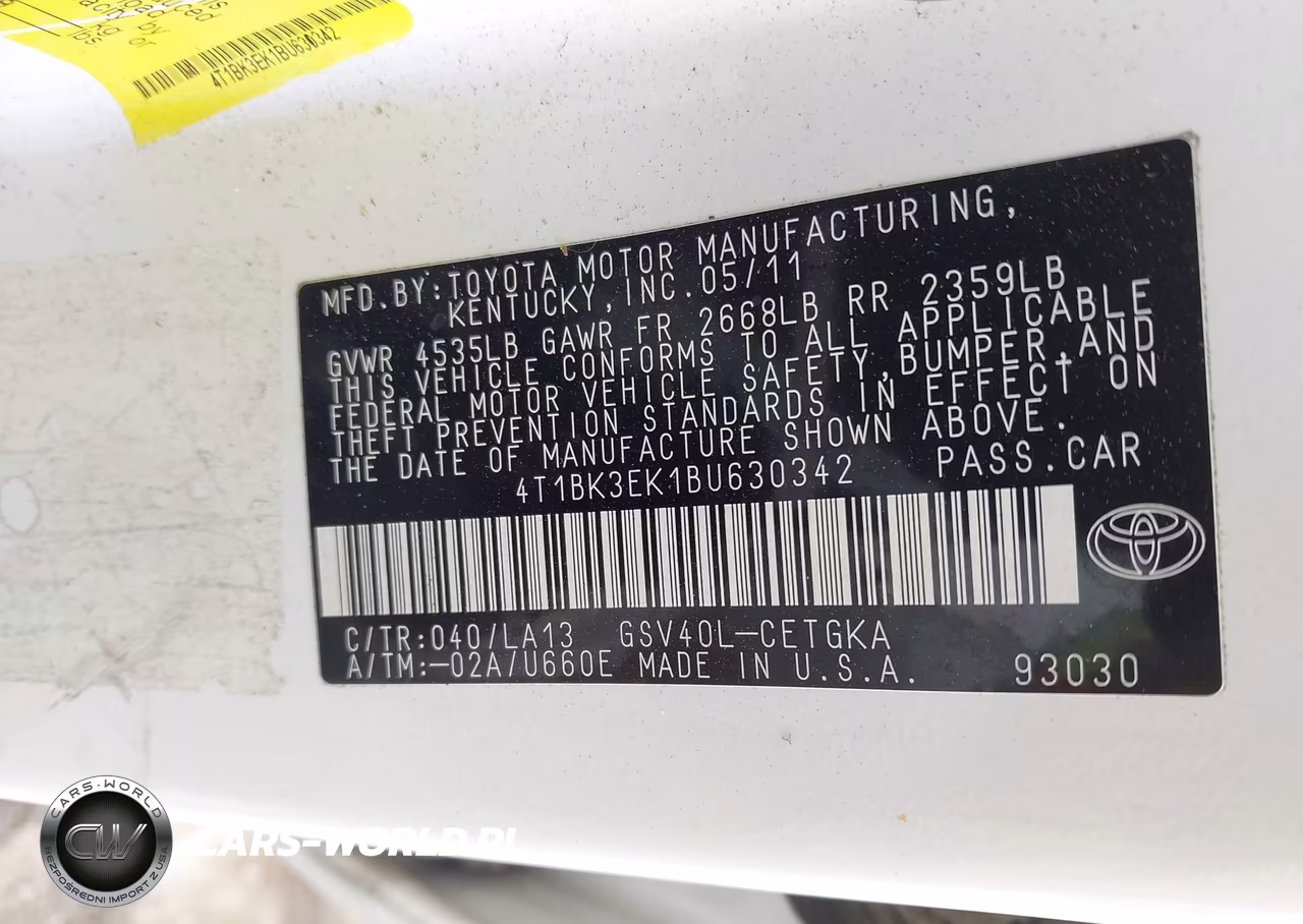 2011 Toyota Camry Xle V6 VIN:4T1BK3EK1BU630342 - 9