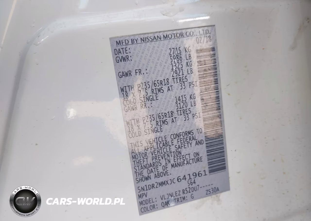2018 Nissan Pathfinder Sv VIN:5N1DR2MMXJC641961 - 9