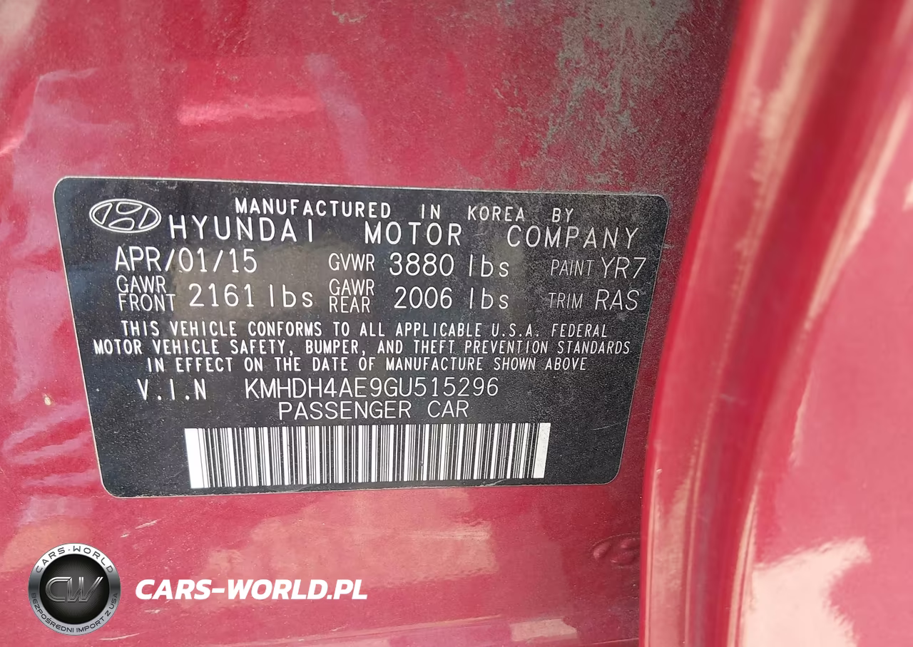 2016 Hyundai Elantra Se VIN:KMHDH4AE9GU515296 - 9
