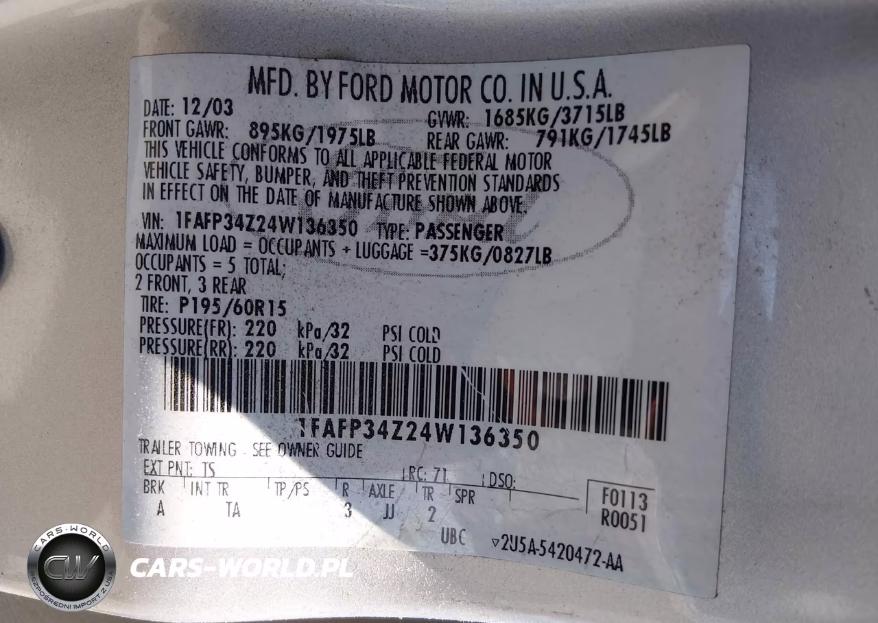 2004 Ford Focus Se VIN:1FAFP34Z24W136350 - 9