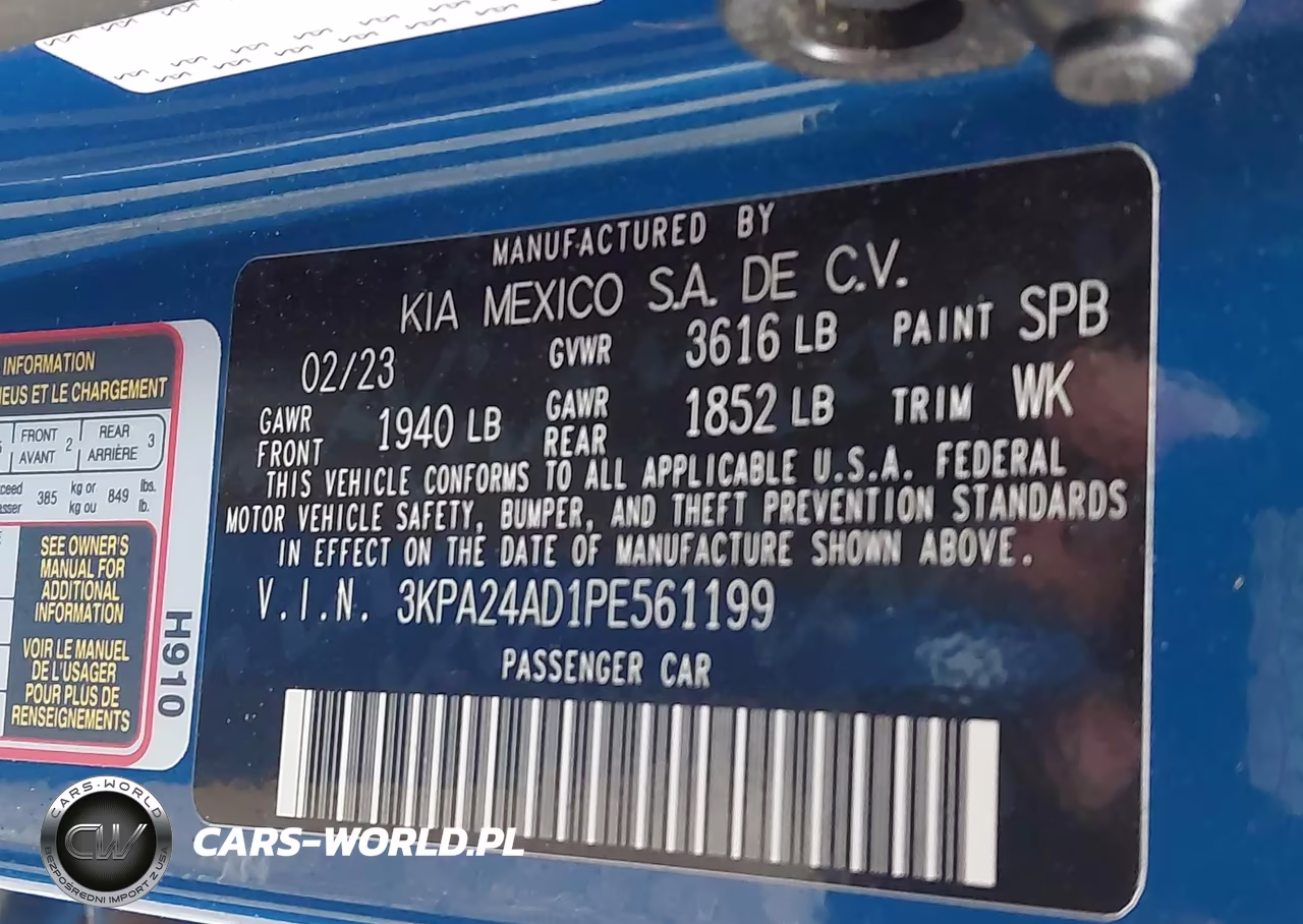 2023 Kia Rio S VIN:3KPA24AD1PE561199 - 9