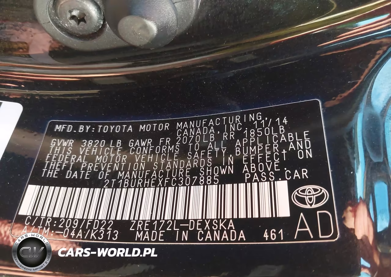 2015 Toyota Corolla S Plus VIN:2T1BURHEXFC307885 - 9