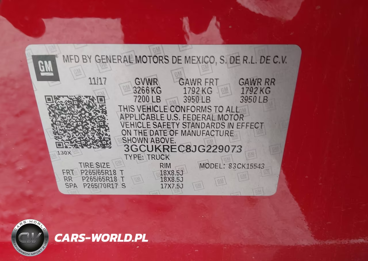 2018 Chevrolet Silverado 1500 2Lt VIN:3GCUKREC8JG229073 - 9