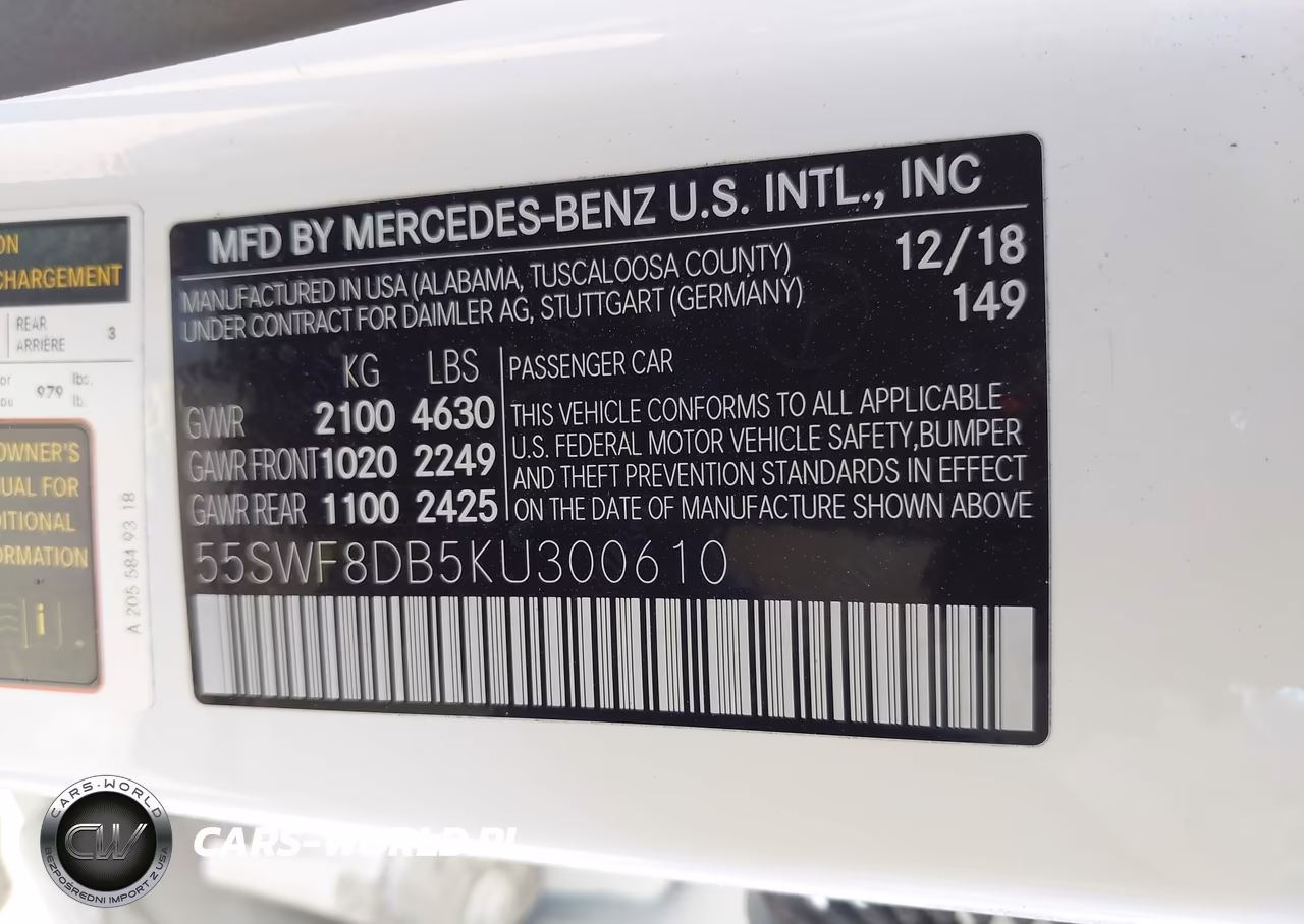 2019 Mercedes-Benz C 300 VIN:55SWF8DB5KU300610 - 9