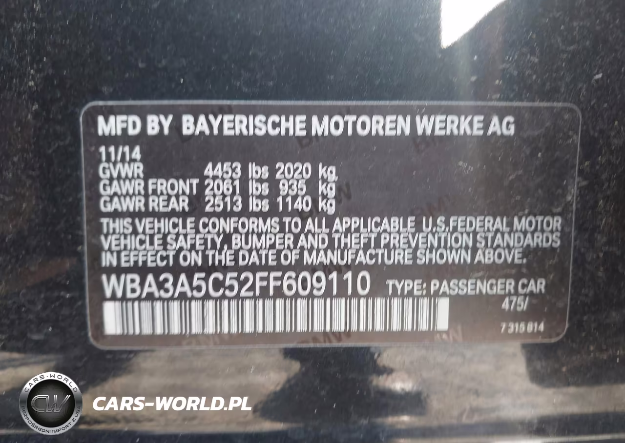 2015 BMW 328I VIN:WBA3A5C52FF609110 - 9