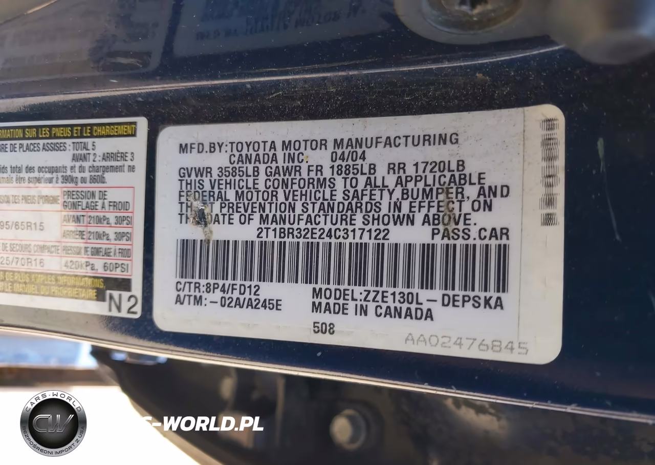 2004 Toyota Corolla S VIN:2T1BR32E24C317122 - 9