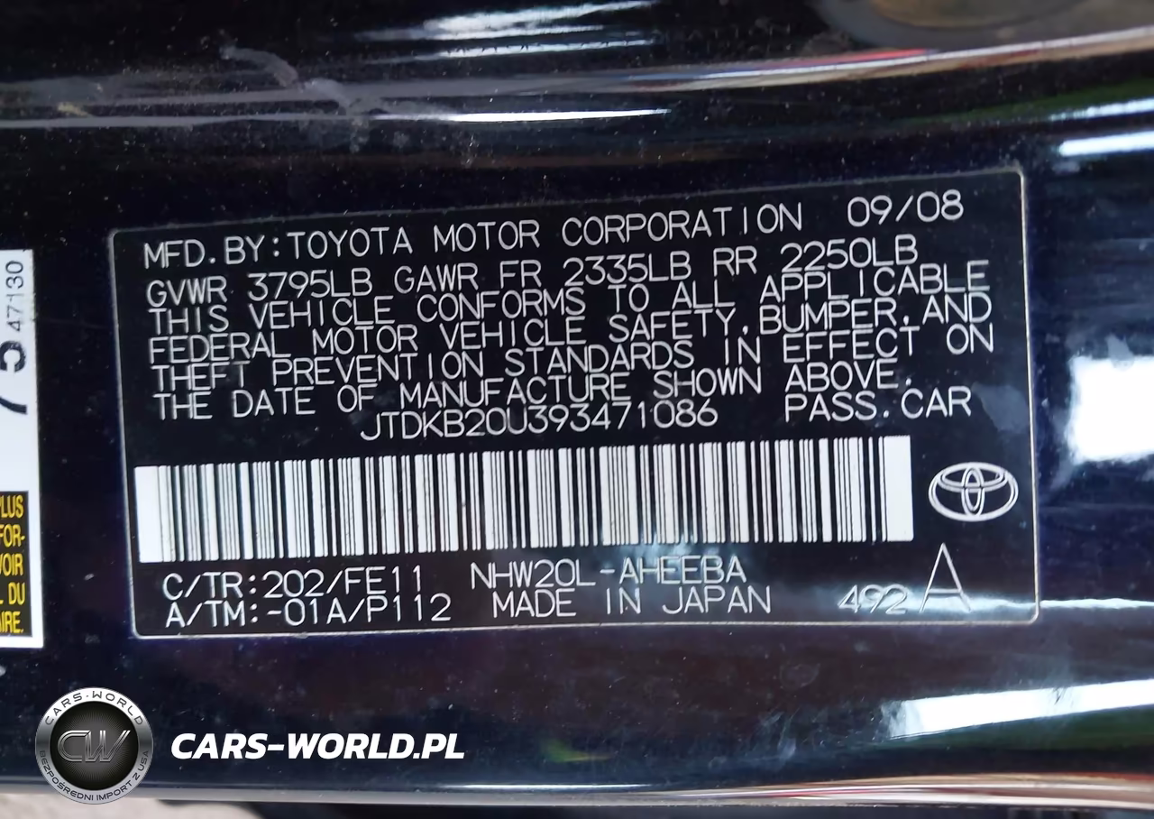 2009 Toyota Prius VIN:JTDKB20U393471086 - 9