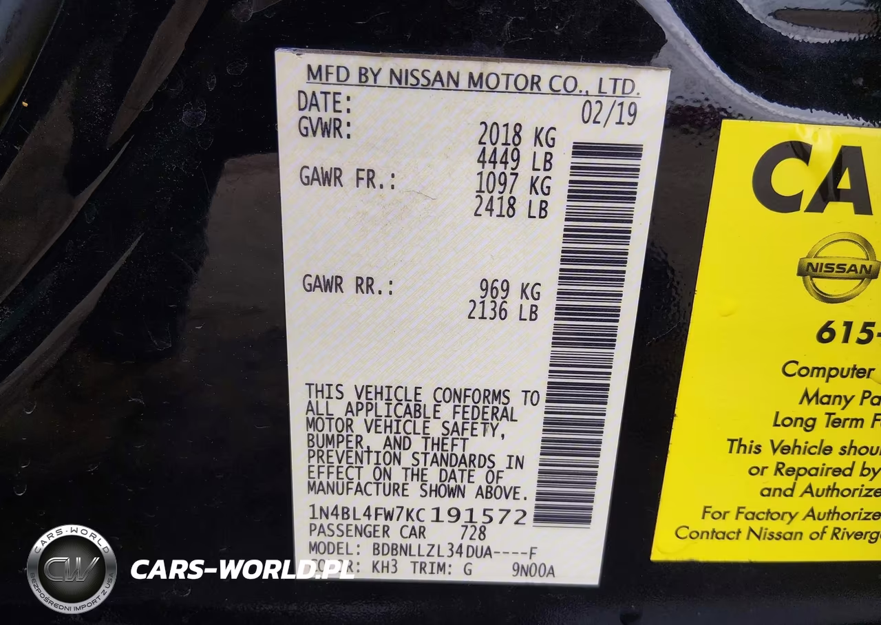 2019 Nissan Altima 2.5 Platinum VIN:1N4BL4FW7KC191572 - 9