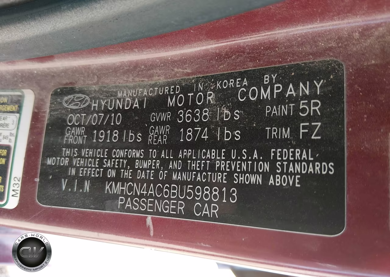 2011 Hyundai Accent Gls VIN:KMHCN4AC6BU598813 - 9