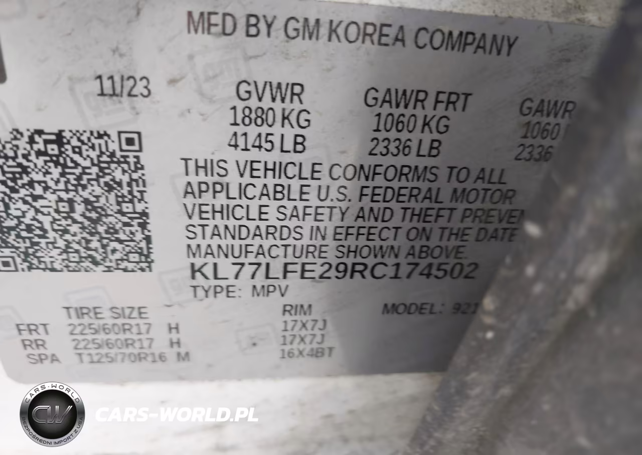 2024 Chevrolet Trax Fwd Sp VIN:KL77LFE29RC174502 - 9