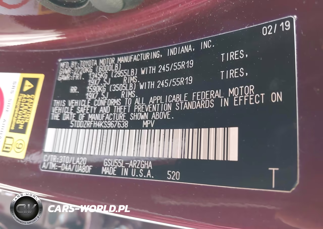 2019 Toyota Highlander Limited Platinum VIN:5TDDZRFH4KS967638 - 9