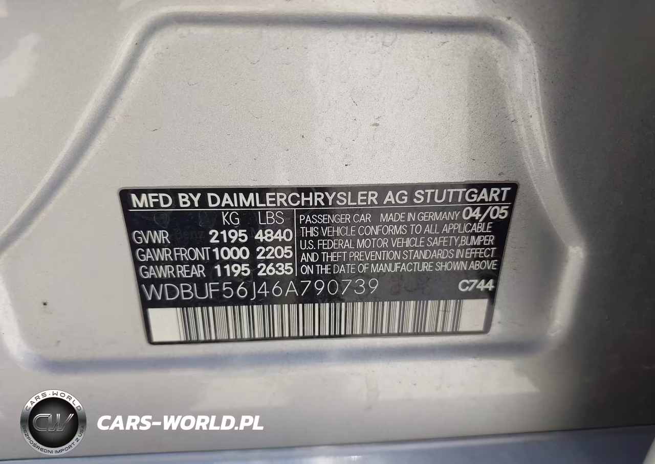 2006 Mercedes-Benz E-Class 3.5L VIN:WDBUF56J46A790739 - 9