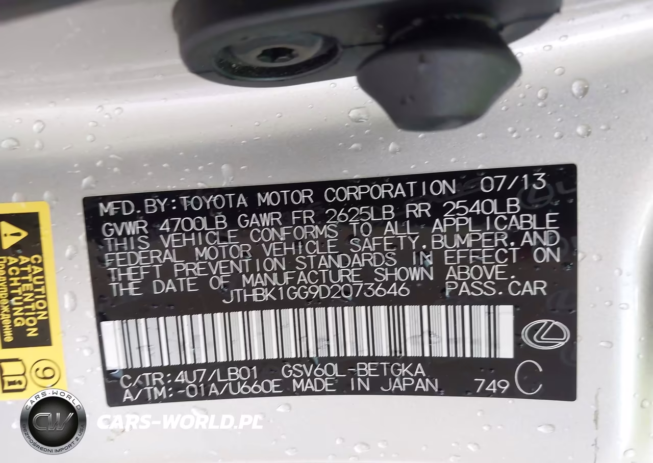 2013 Lexus Es 350 VIN:JTHBK1GG9D2073646 - 9