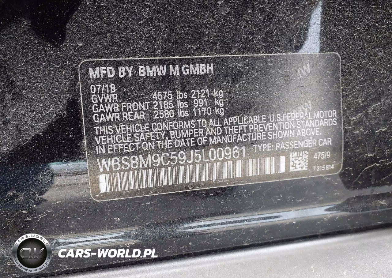 2018 BMW M3 VIN:WBS8M9C59J5L00961 - 9