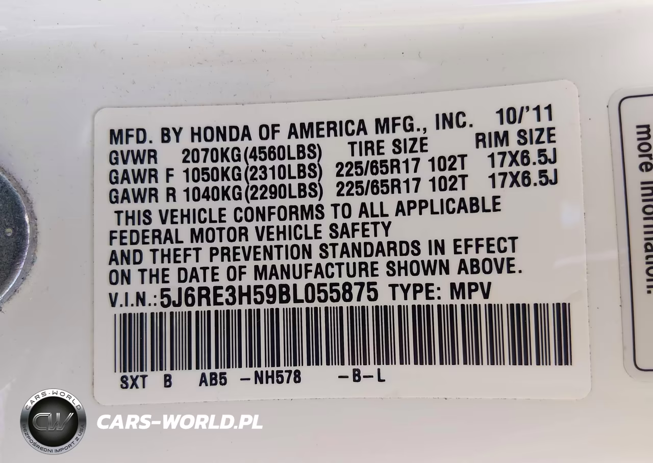2011 Honda Cr-V Ex VIN:5J6RE3H59BL055875 - 9