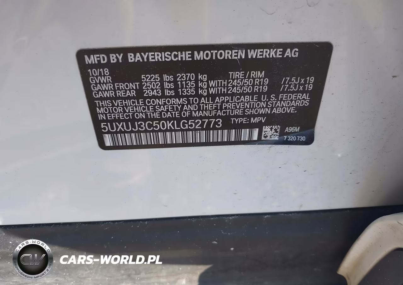 2019 BMW X4 xDrive30I VIN:5UXUJ3C50KLG52773 - 9