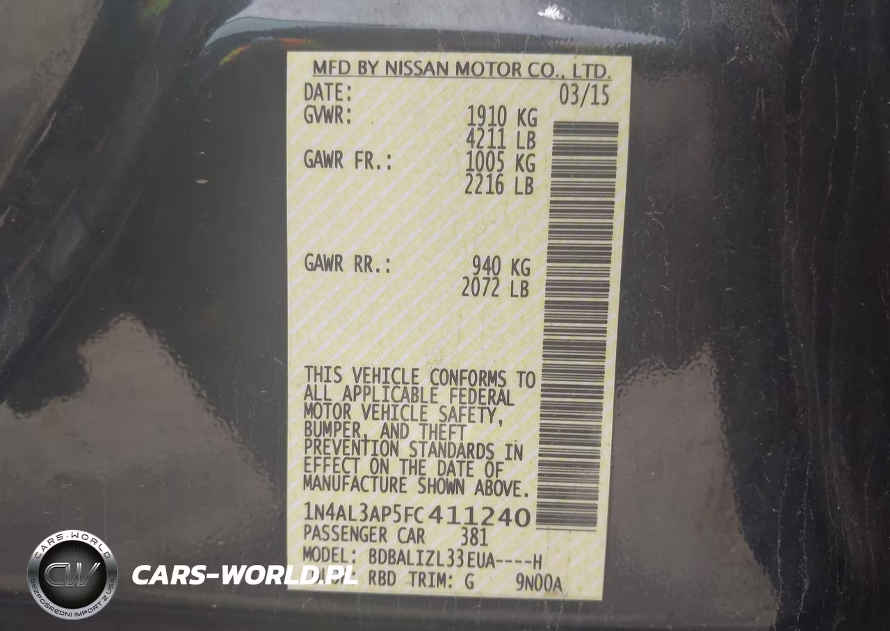 2015 Nissan Altima 2.5 Sv VIN:1N4AL3AP5FC411240 - 9