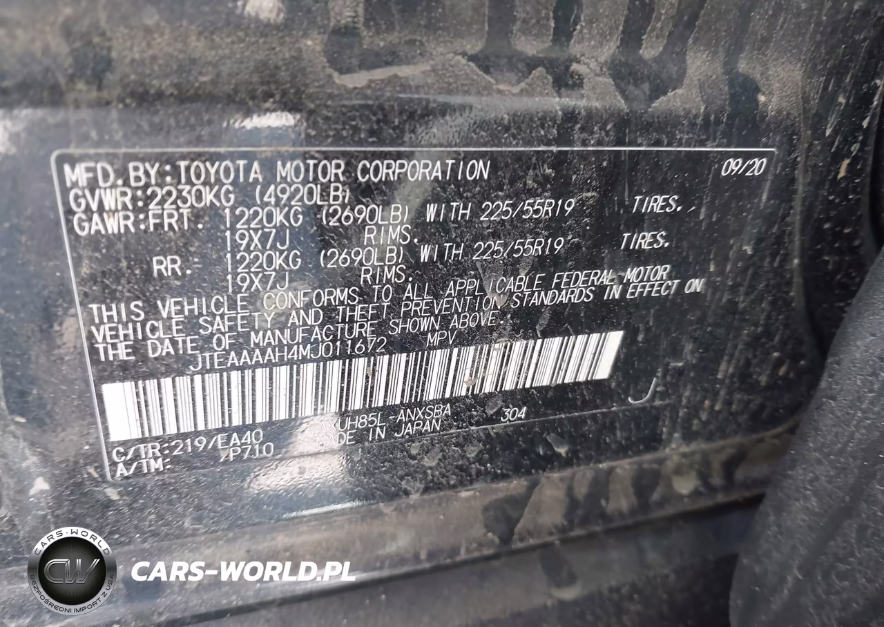 2021 Toyota Venza Limited VIN:JTEAAAAH4MJ011672 - 9