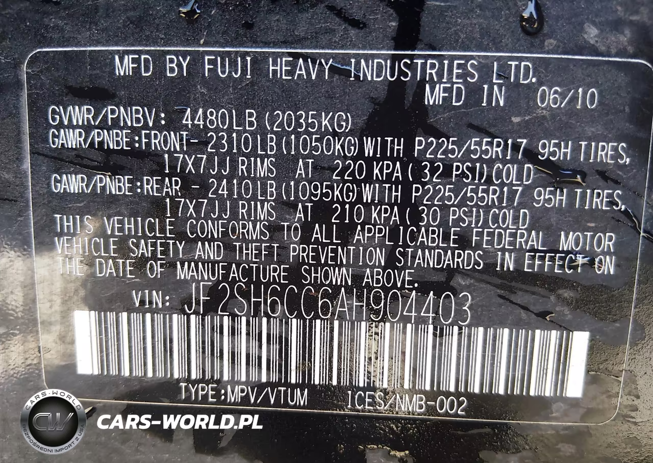 2010 Subaru Forester 2.5X Premium VIN:JF2SH6CC6AH904403 - 9