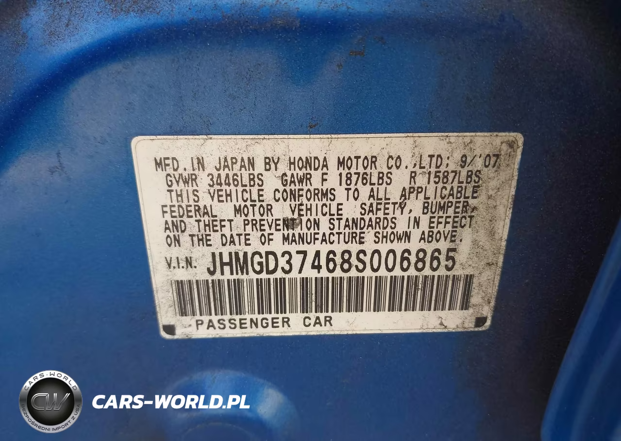 2008 Honda Fit VIN:JHMGD37468S006865 - 9