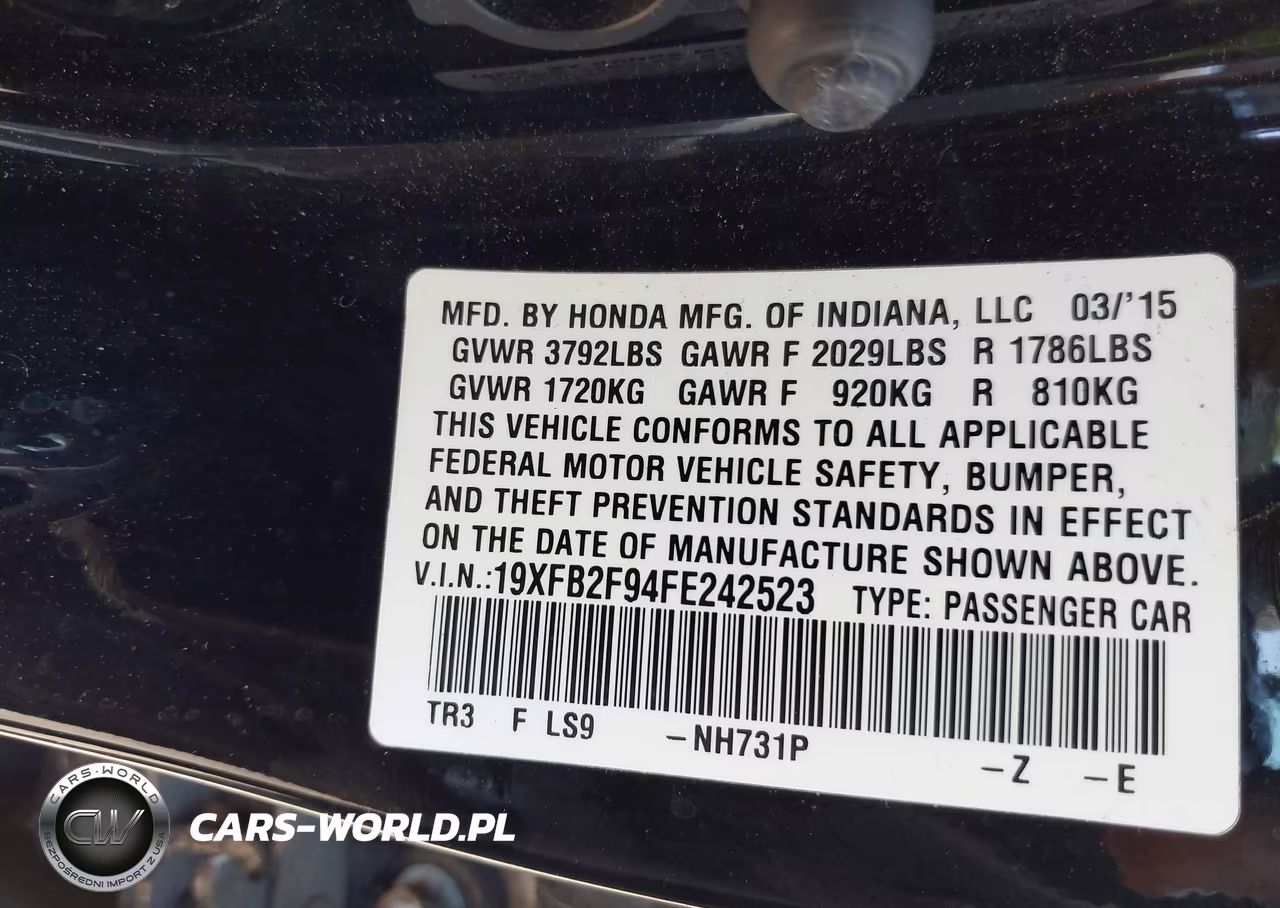 2015 Honda Civic Ex-L VIN:19XFB2F94FE242523 - 9