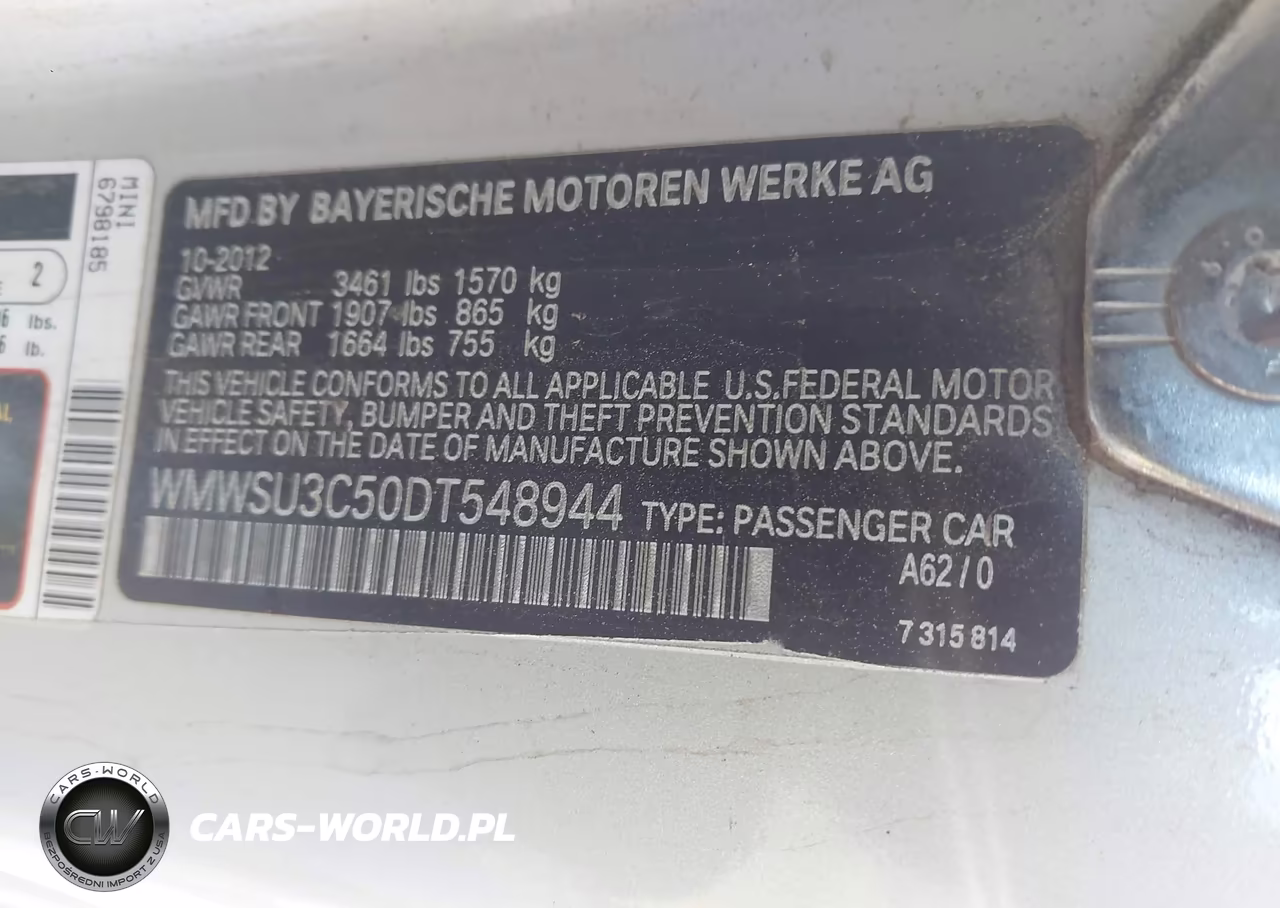 2013 Mini Hardtop Cooper VIN:WMWSU3C50DT548944 - 9
