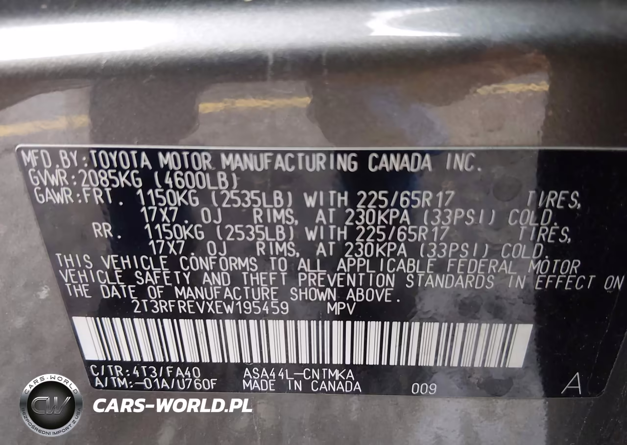 2014 Toyota Rav4 Xle VIN:2T3RFREVXEW195459 - 9
