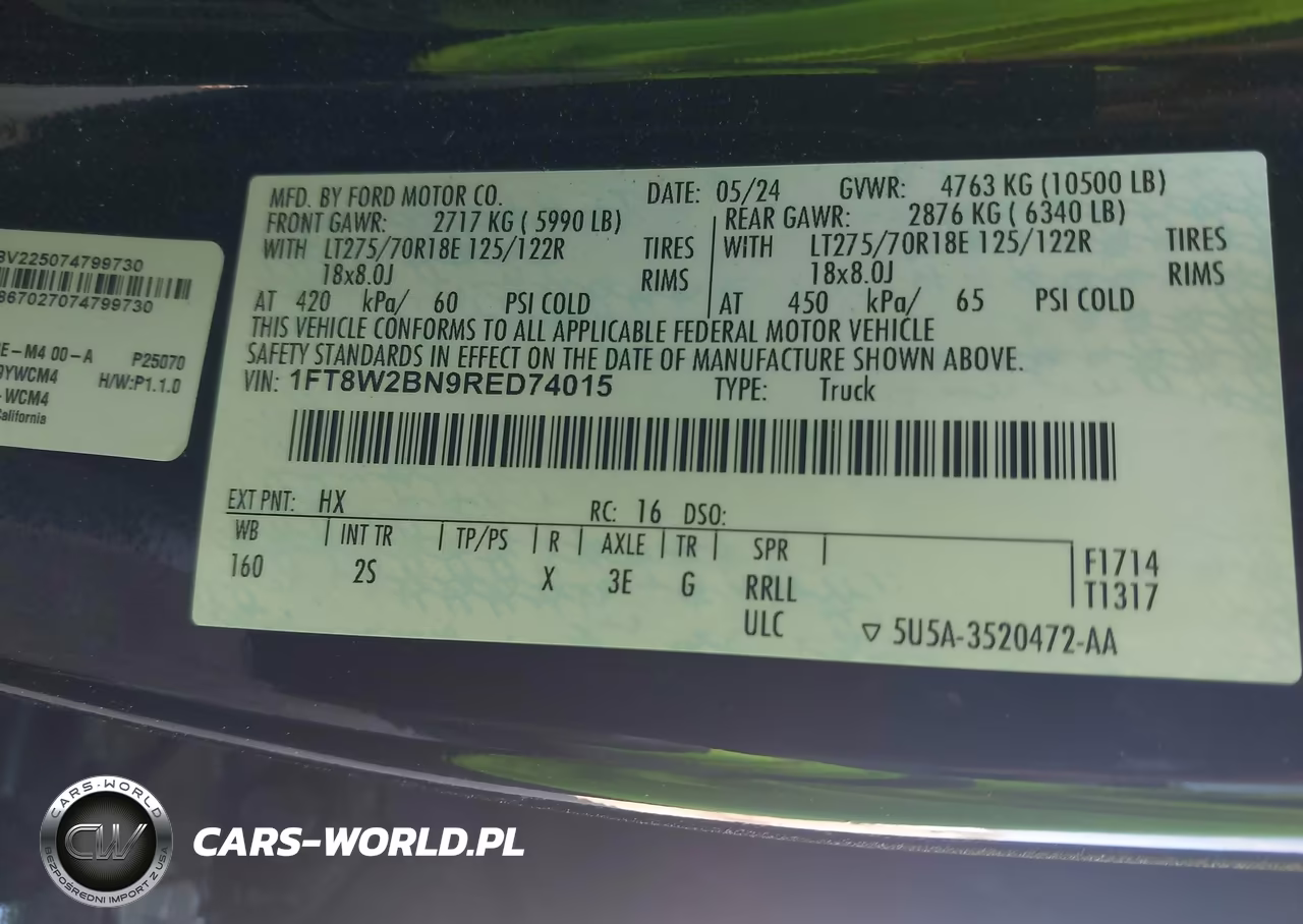 2024 Ford F-250 Xlt VIN:1FT8W2BN9RED74015 - 8