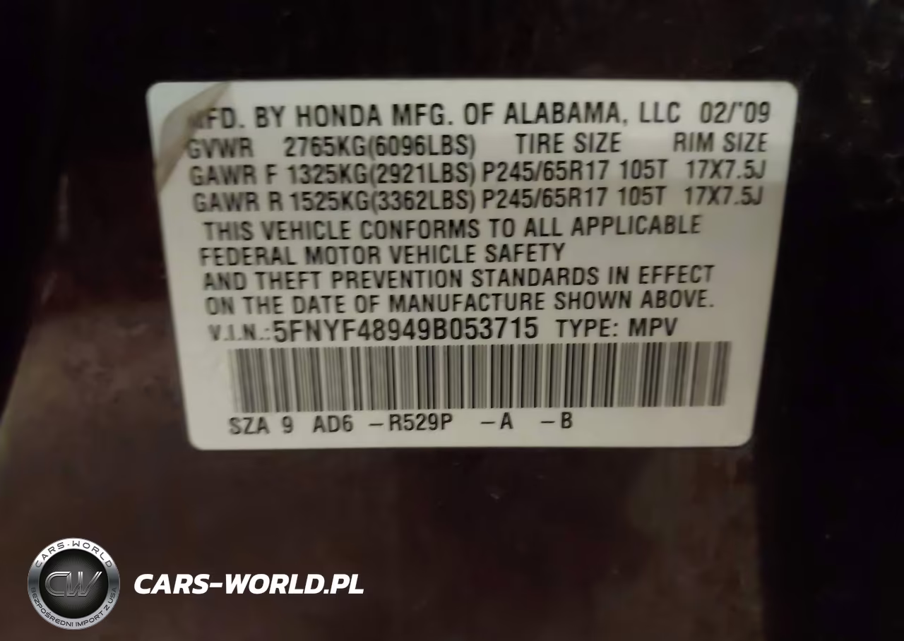 2009 Honda Pilot Touring VIN:5FNYF48949B053715 - 9
