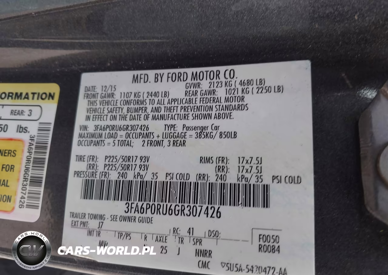 2016 Ford Fusion Hybrid Titanium VIN:3FA6P0RU6GR307426 - 9