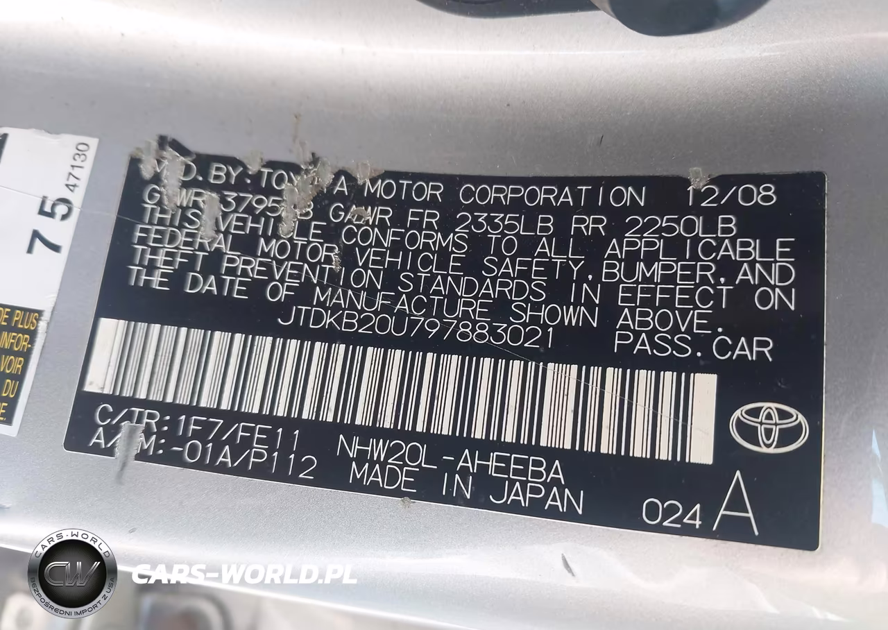 2009 Toyota Prius VIN:JTDKB20U797883021 - 9