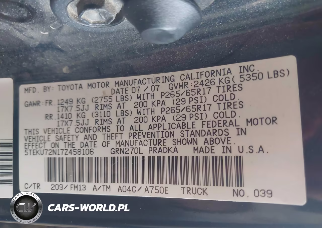 2007 Toyota Tacoma Prerunner V6 VIN:5TEKU72N17Z458106 - 9