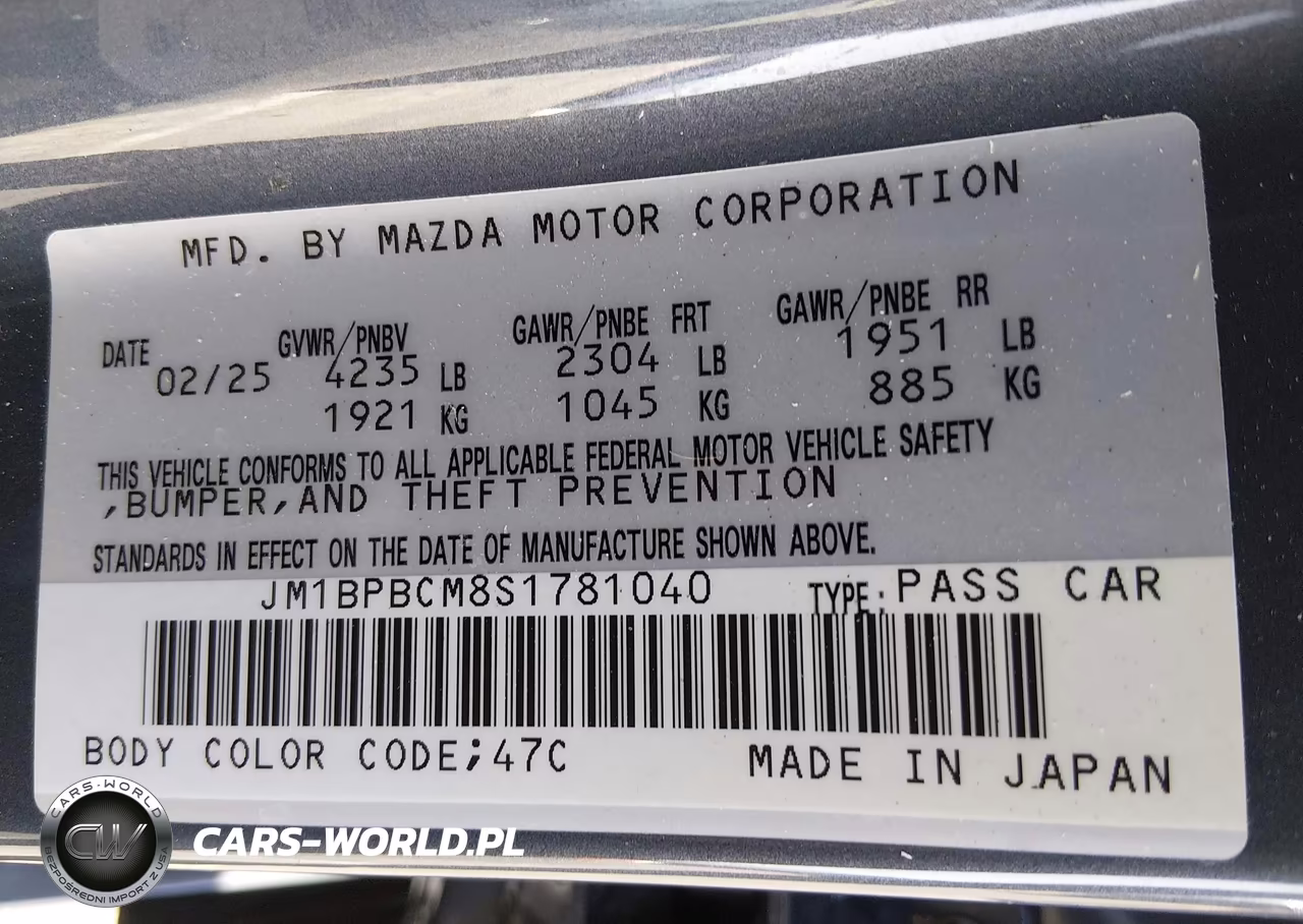 2025 Mazda Mazda3 2.5 S Carbon Edition VIN:JM1BPBCM8S1781040 - 9