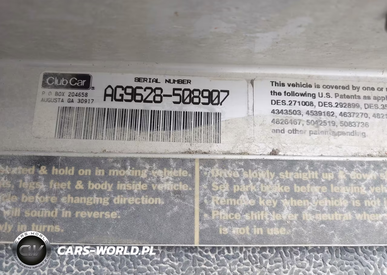 1996 Club Car Golf Cart VIN:AG9628508907 - 9