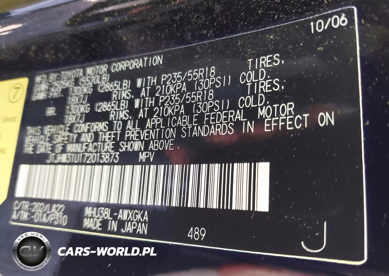 2007 Lexus Rx 400H VIN:JTJHW31U172013873 - 9