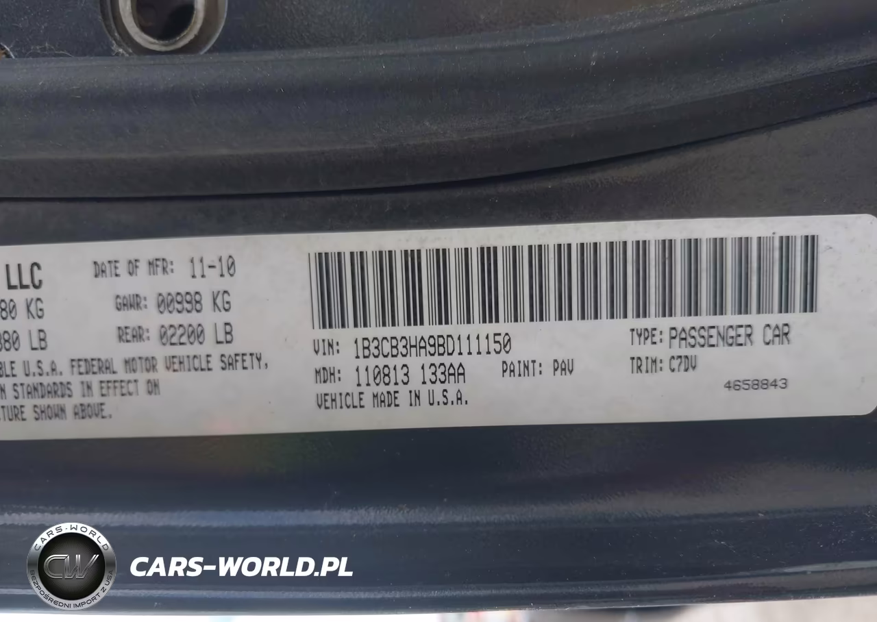 2011 Dodge Caliber Mainstreet VIN:1B3CB3HA9BD111150 - 9