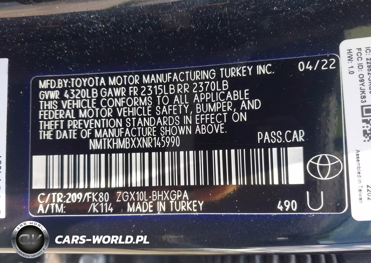 2022 Toyota C-Hr Xle VIN:NMTKHMBXXNR145990 - 9