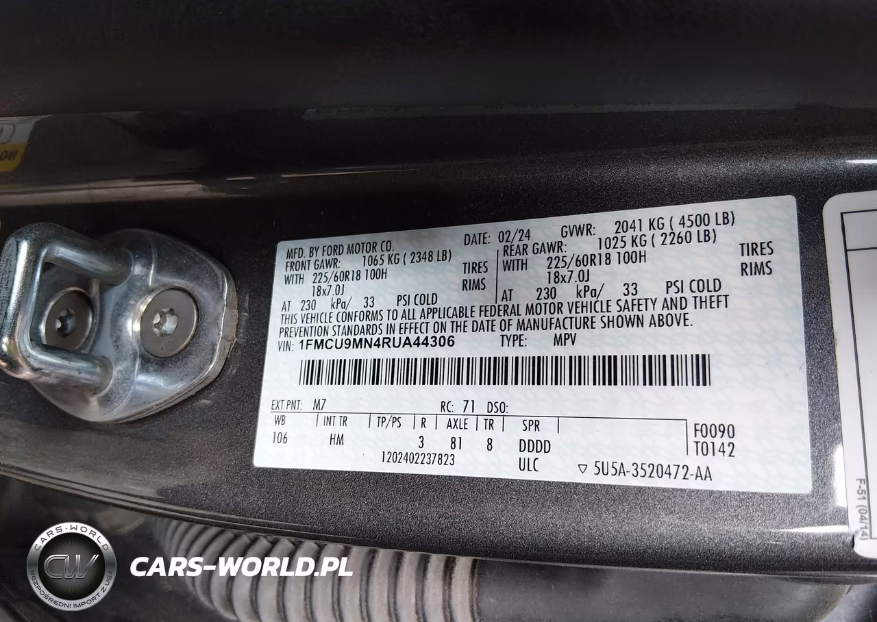 2024 Ford Escape St-Line VIN:1FMCU9MN4RUA44306 - 9