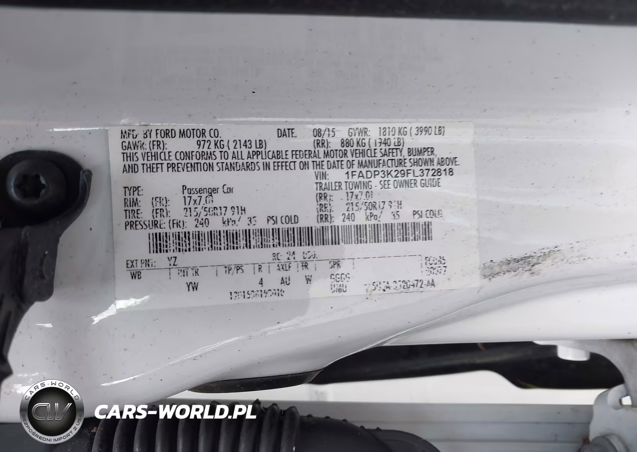 2015 Ford Focus Se VIN:1FADP3K29FL372818 - 9