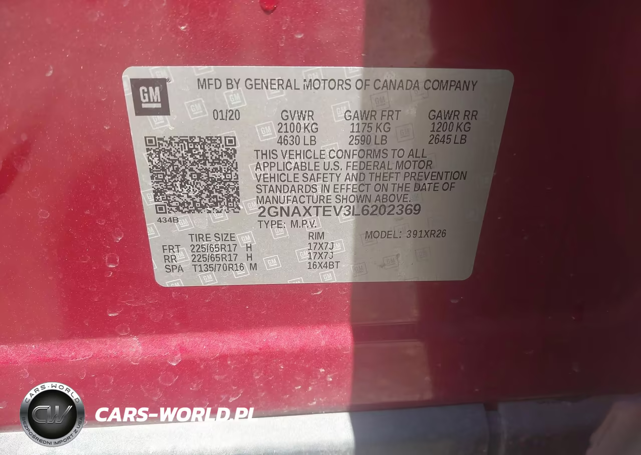 2020 Chevrolet Equinox Awd 2Fl VIN:2GNAXTEV3L6202369 - 9