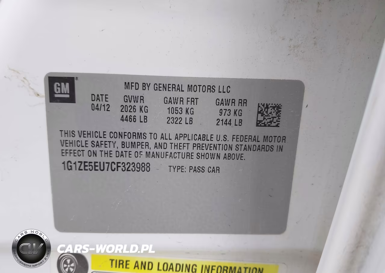 2012 Chevrolet Malibu 1Lz VIN:1G1ZE5EU7CF323988 - 9