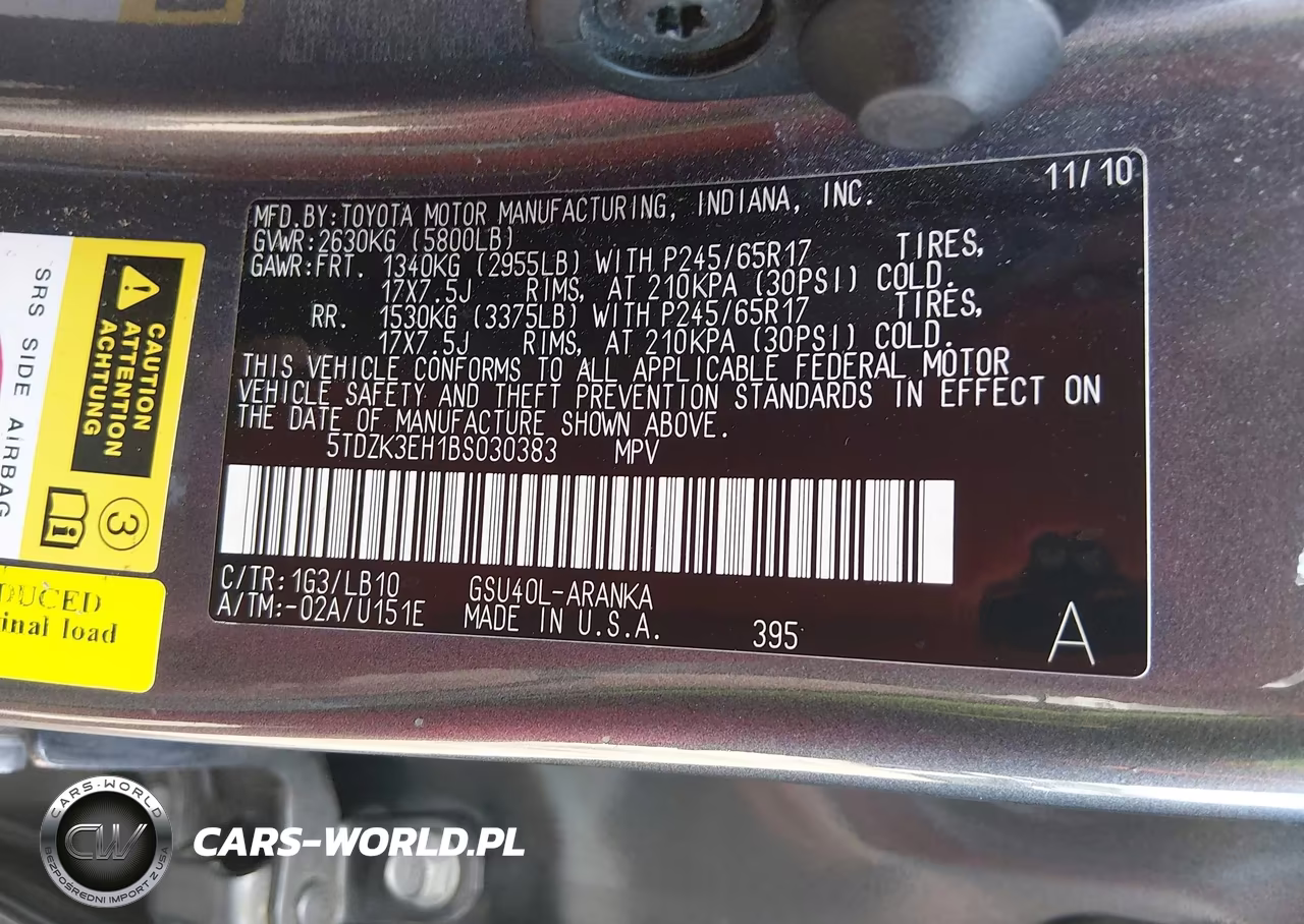 2011 Toyota Highlander Se V6 VIN:5TDZK3EH1BS030383 - 9