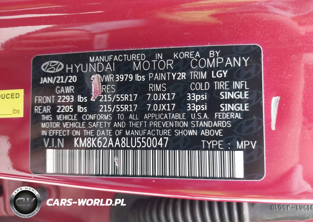 2020 Hyundai Kona Sel Plus VIN:KM8K62AA8LU550047 - 9