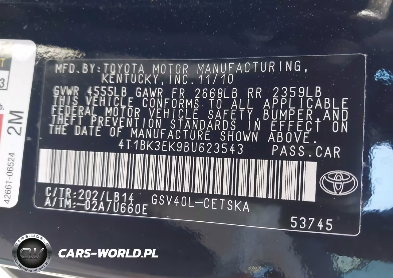2011 Toyota Camry Se V6 VIN:4T1BK3EK9BU623543 - 9