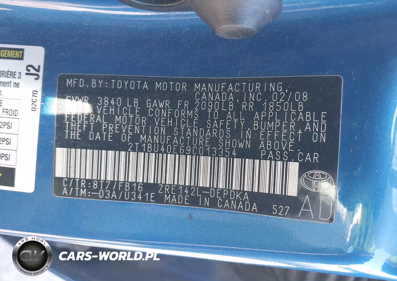 2009 Toyota Corolla Le VIN:2T1BU40E69C013354 - 9
