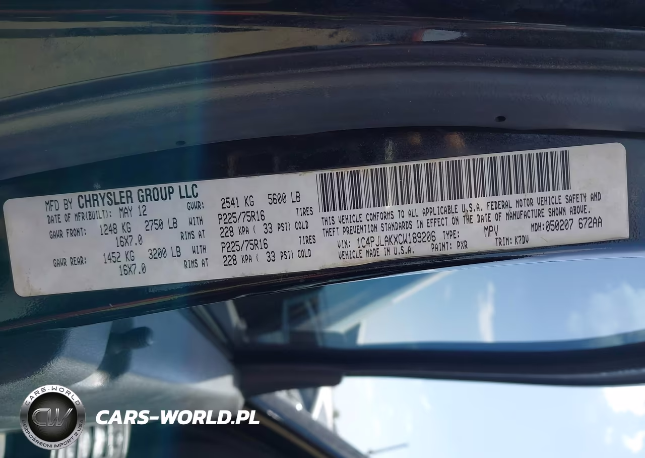 2012 Jeep Liberty Sport VIN:1C4PJLAKXCW189206 - 9